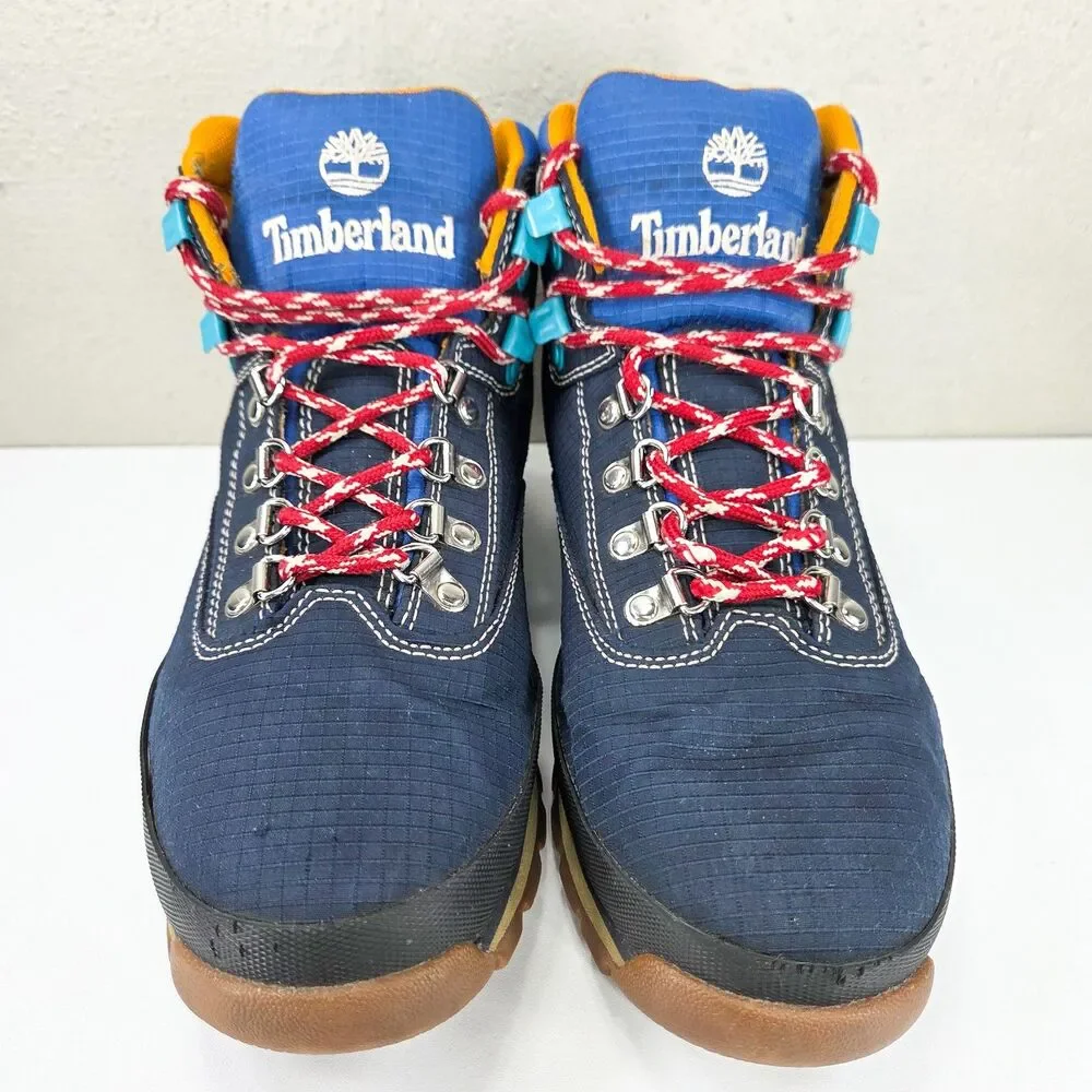Timberland Euro Hiker Retro Pack Navy Blue Ripstop Nylon Boots A2NJR Men 9.5
